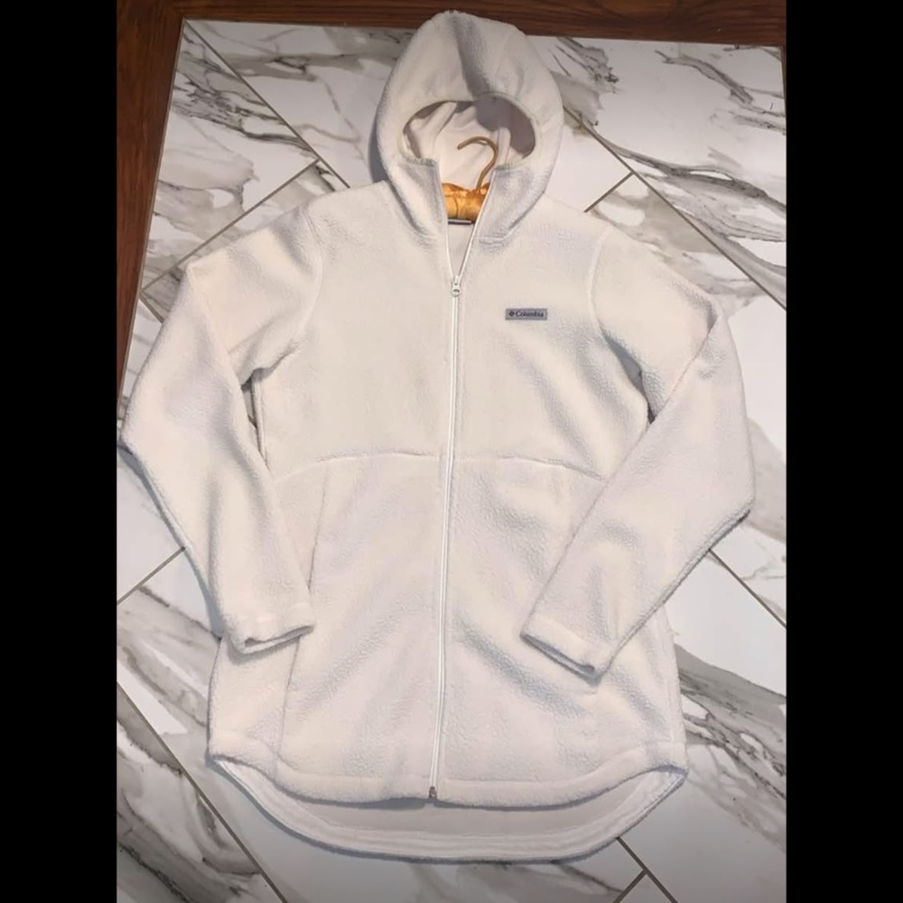 Long Columbia Womens Hooded Fleece Jacket Medium